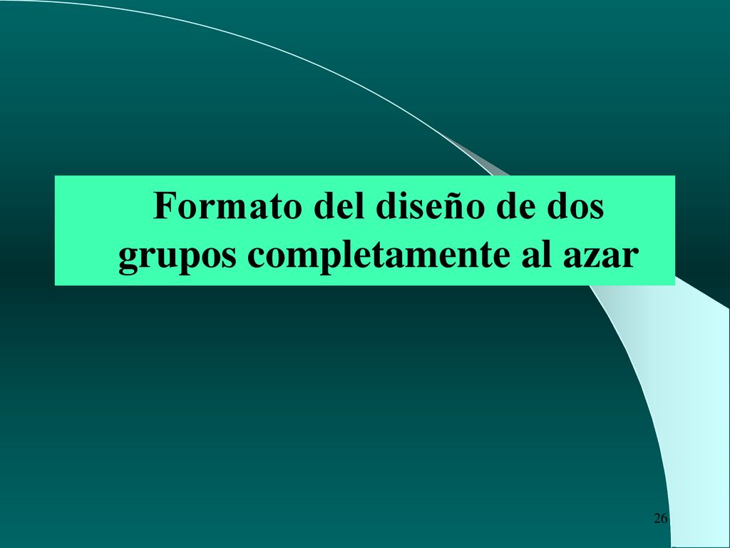Formato del diseño de dos grupos completamente al azar