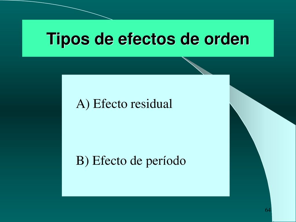 Tipos de efectos de orden