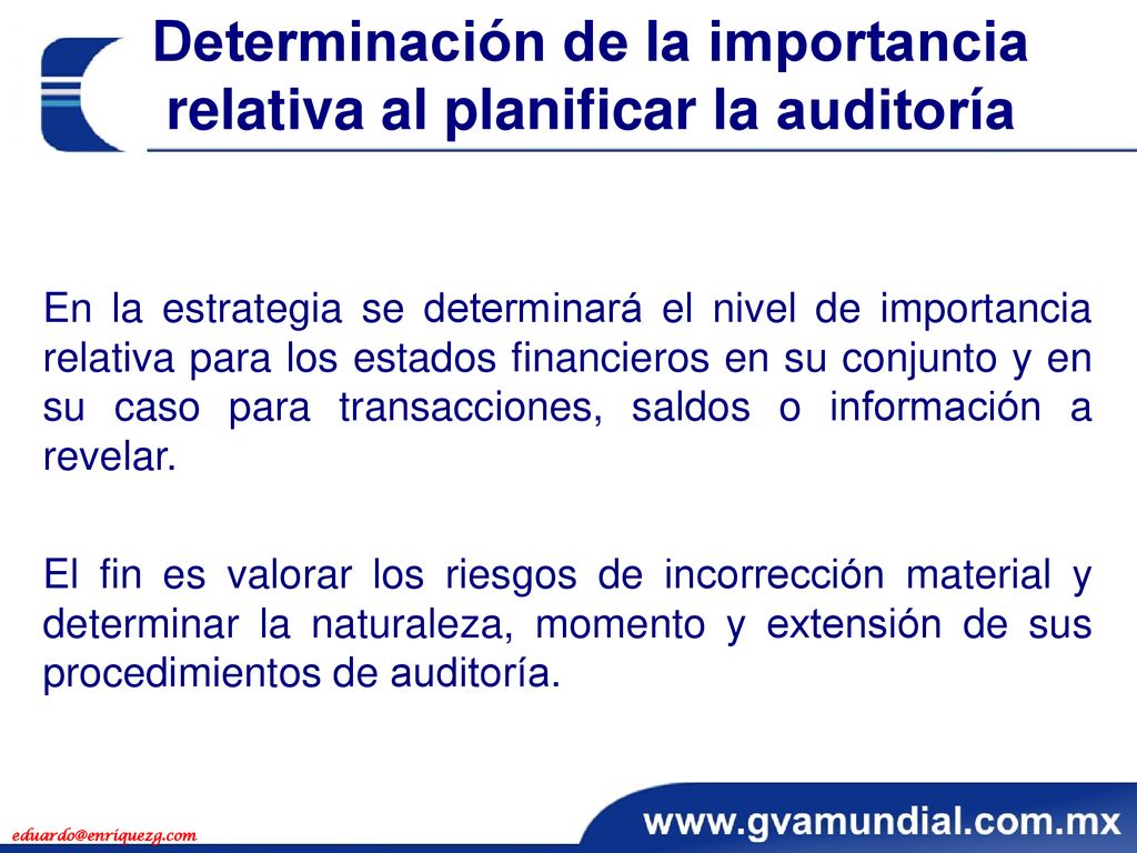 Determinación de la importancia relativa al planificar la auditoría