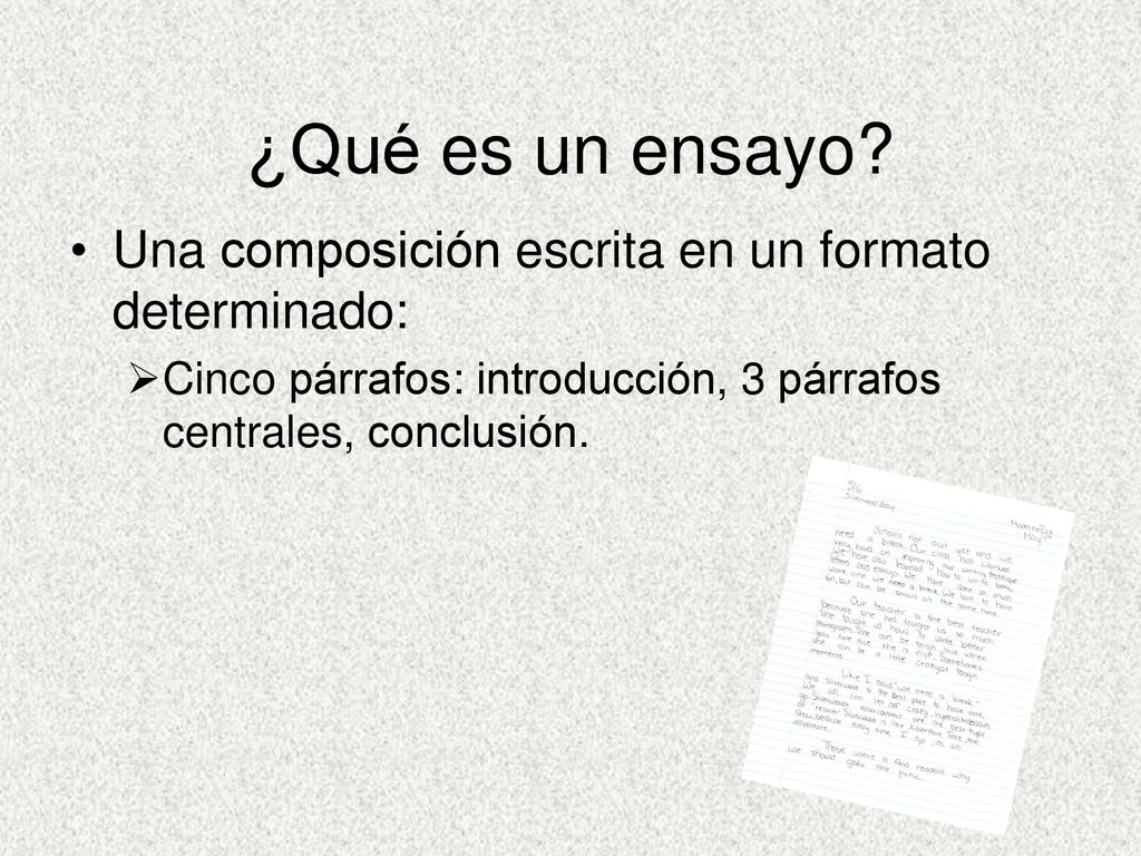 ¿Qué es un ensayo Una composición escrita en un formato determinado: