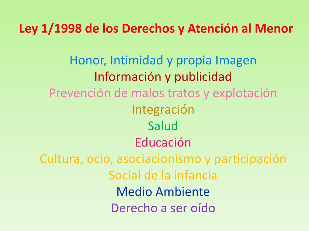 Ley 1/1998 de los Derechos y Atención al Menor