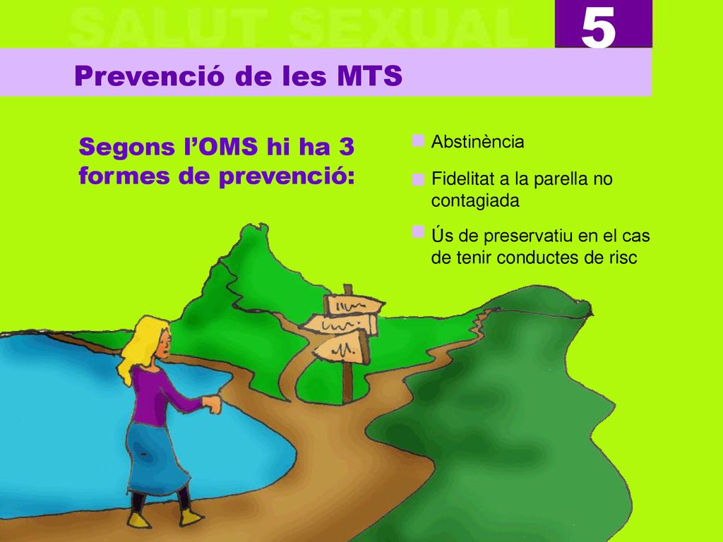 5 Prevenció de les MTS Segons l’OMS hi ha 3 formes de prevenció: