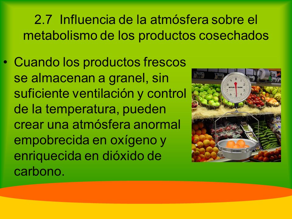 2.7 Influencia de la atmósfera sobre el metabolismo de los productos cosechados