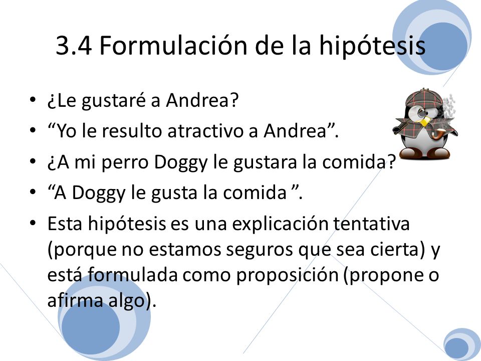 3.4 Formulación de la hipótesis