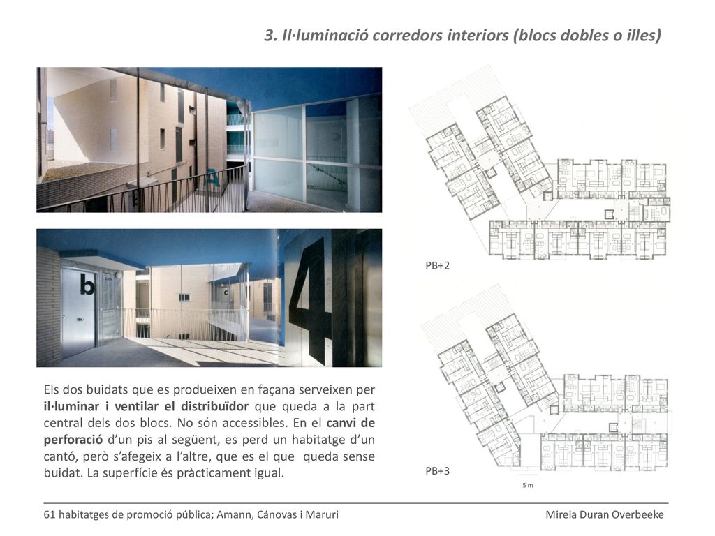 3. Il·luminació corredors interiors (blocs dobles o illes)