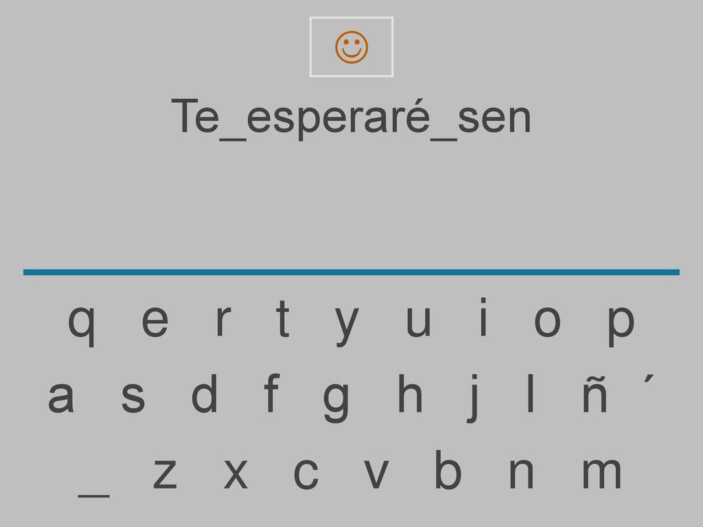 q e r t y u i o p a s d f g h j l ñ ´ _ z x c v b n m Te_esperaré_sen
