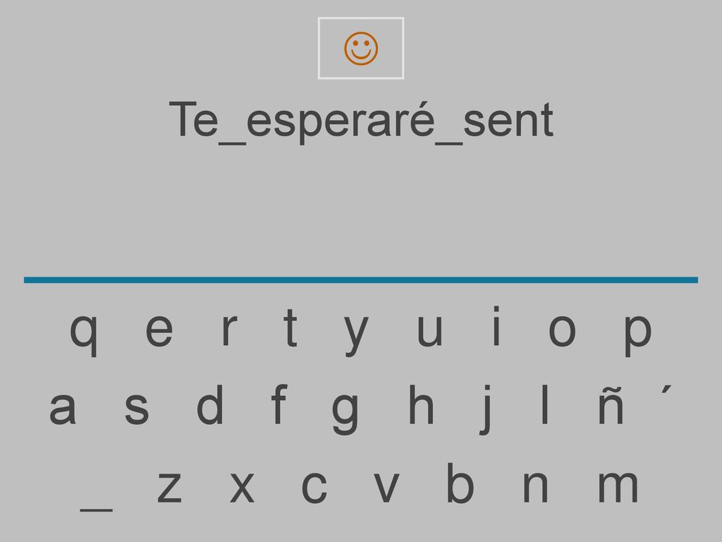 q e r t y u i o p a s d f g h j l ñ ´ _ z x c v b n m Te_esperaré_sent