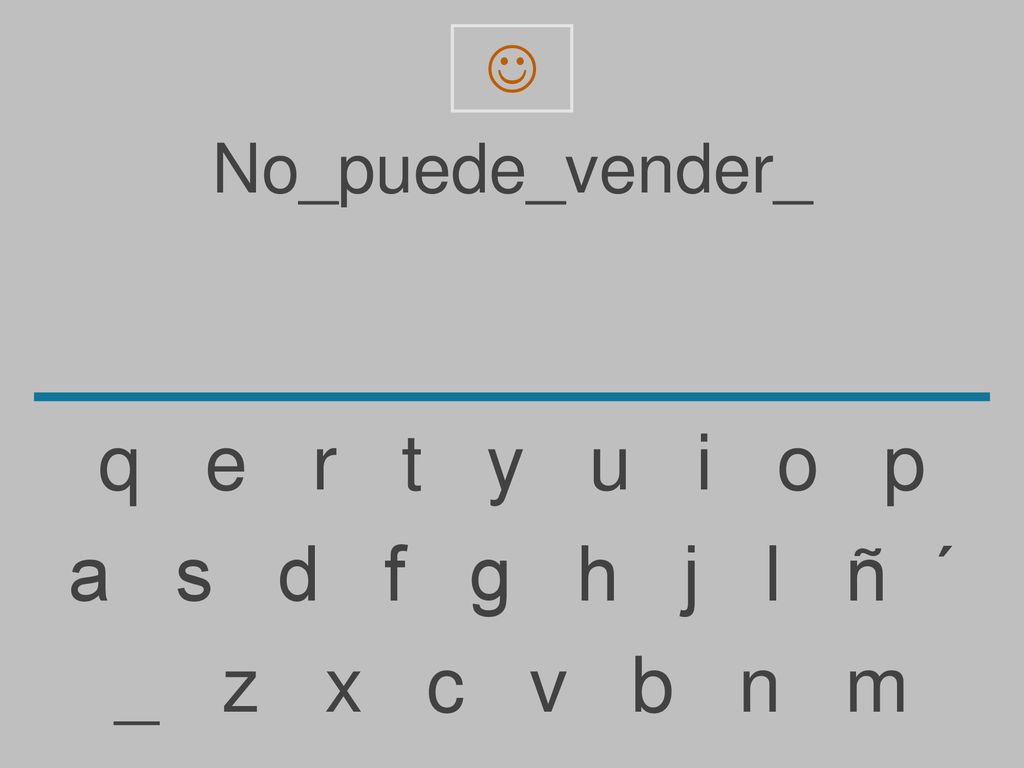 q e r t y u i o p a s d f g h j l ñ ´ _ z x c v b n m No_puede_vender_