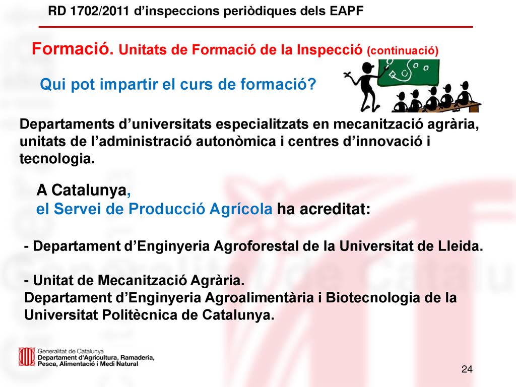 Formació. Unitats de Formació de la Inspecció (continuació)