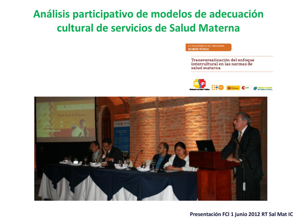 Análisis participativo de modelos de adecuación cultural de servicios de Salud Materna