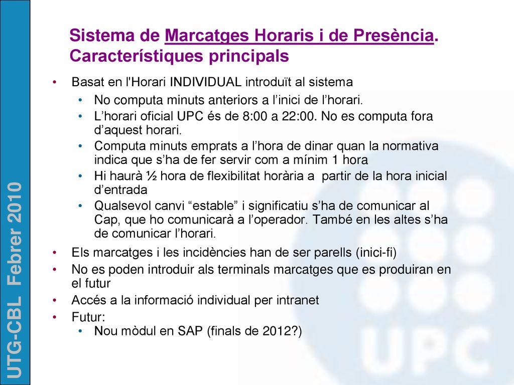 Sistema de Marcatges Horaris i de Presència