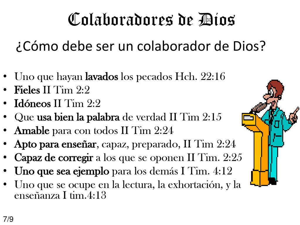 Colaboradores de Dios ¿Cómo debe ser un colaborador de Dios