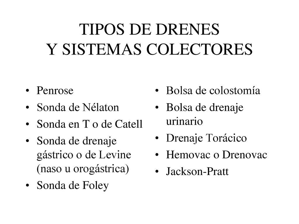 TIPOS DE DRENES Y SISTEMAS COLECTORES