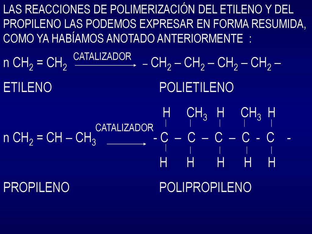n CH2 = CH – CH3 - C – C – C – C - C - H H H H H