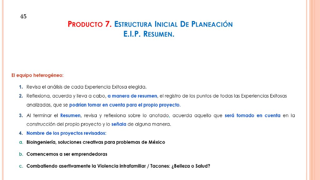 Producto 7. Estructura Inicial De Planeación E.I.P. Resumen.