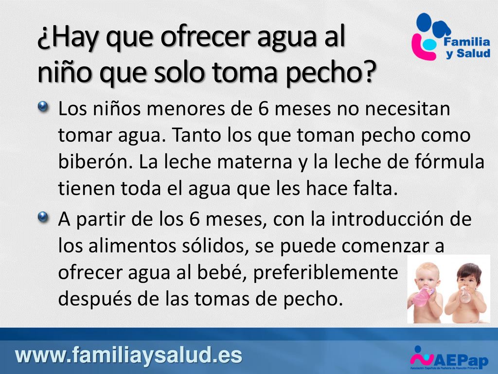 ¿Hay que ofrecer agua al niño que solo toma pecho