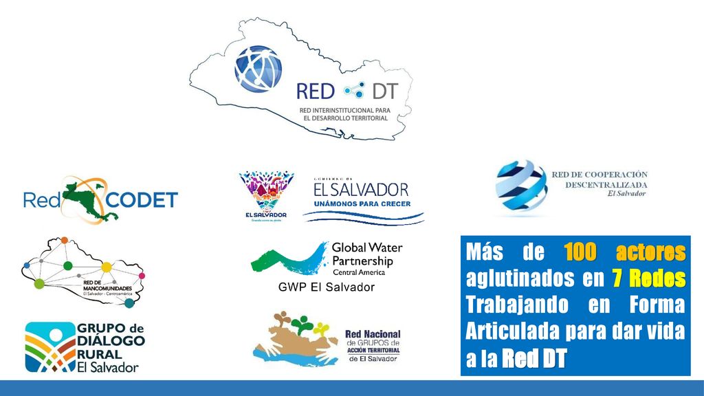 Más de 100 actores aglutinados en 7 Redes Trabajando en Forma Articulada para dar vida a la Red DT