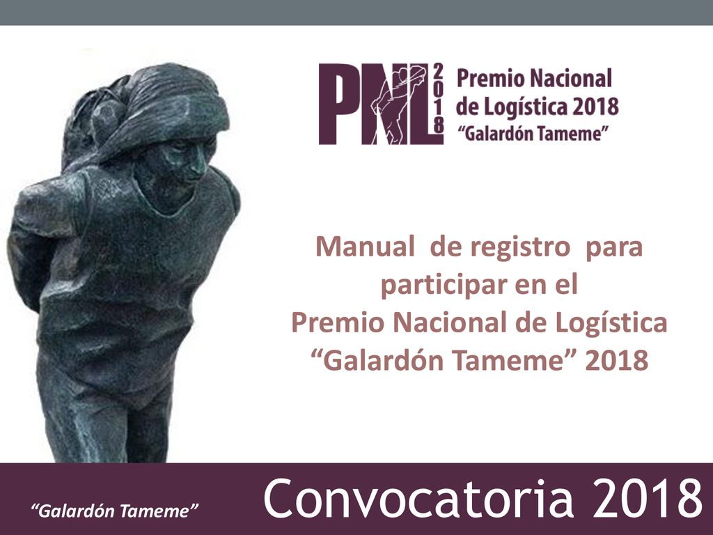 Manual de registro para participar en el Premio Nacional de Logística