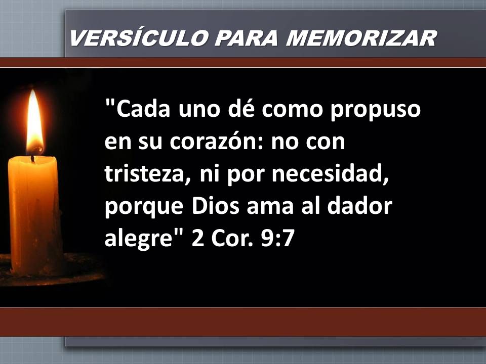 VERSÍCULO PARA MEMORIZAR