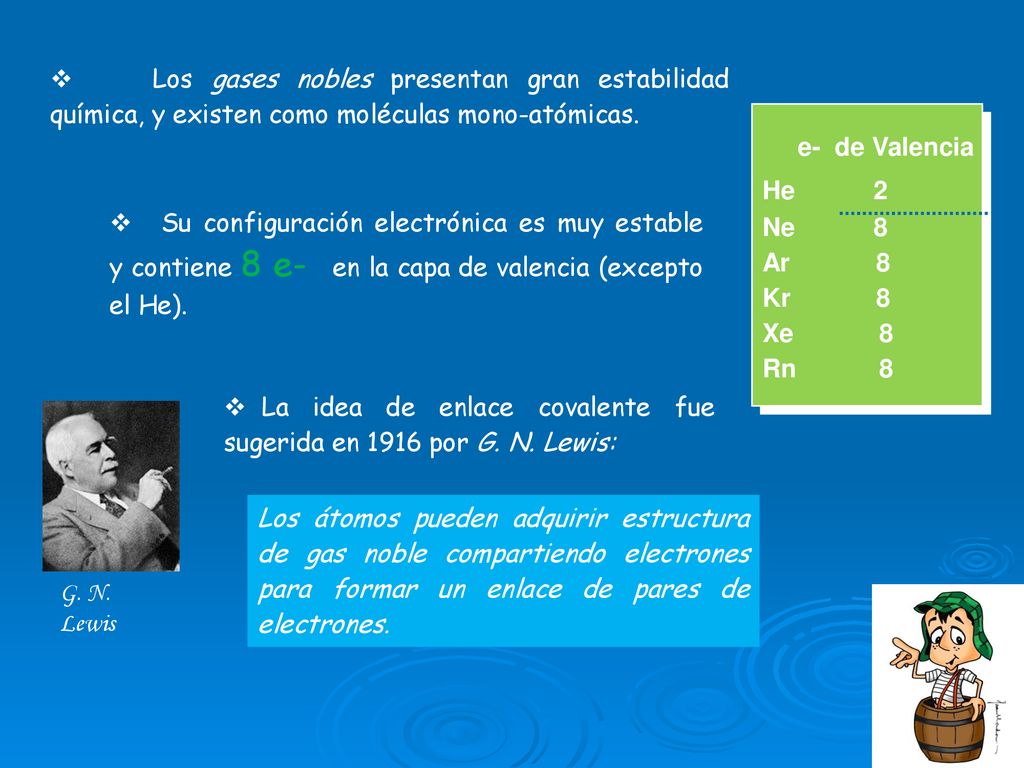 Los gases nobles presentan gran estabilidad química, y existen como moléculas mono-atómicas.