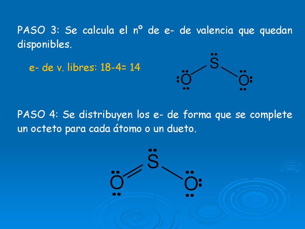 PASO 3: Se calcula el nº de e- de valencia que quedan disponibles.