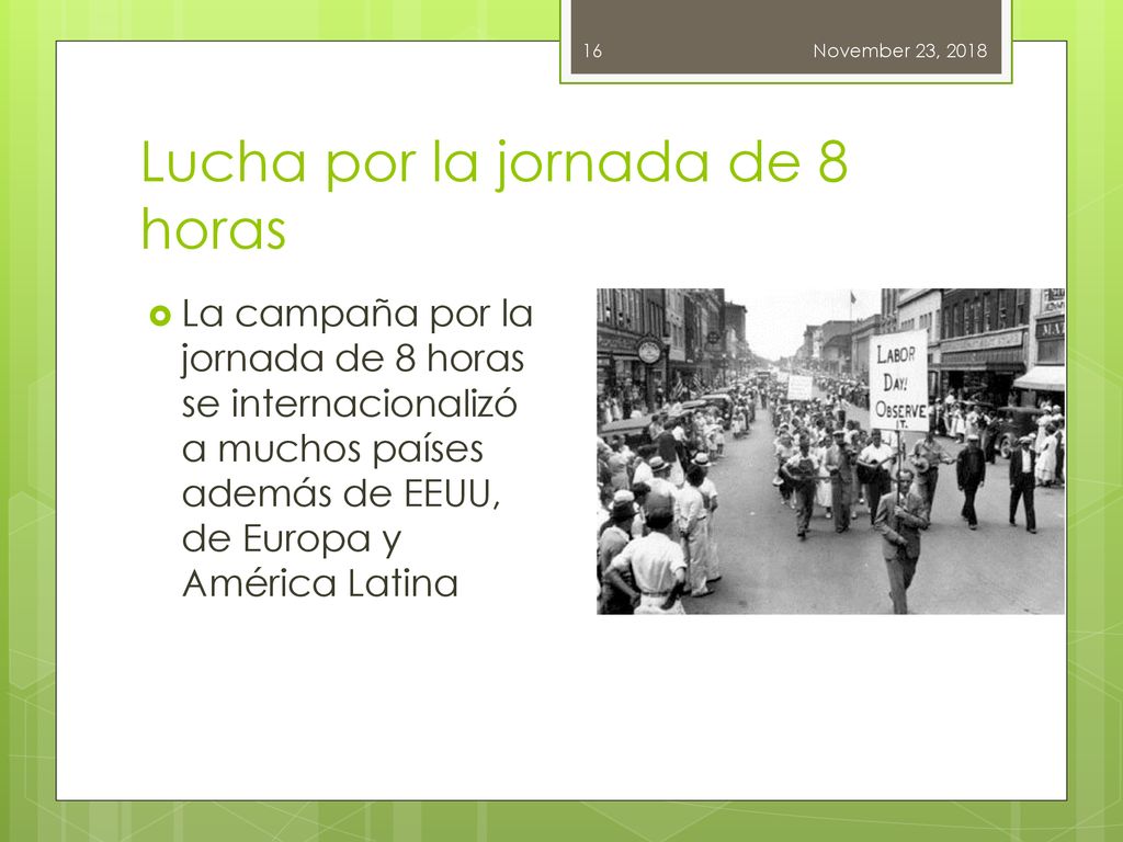 Lucha por la jornada de 8 horas