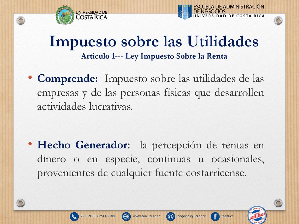Impuesto sobre las Utilidades Articulo 1--- Ley Impuesto Sobre la Renta