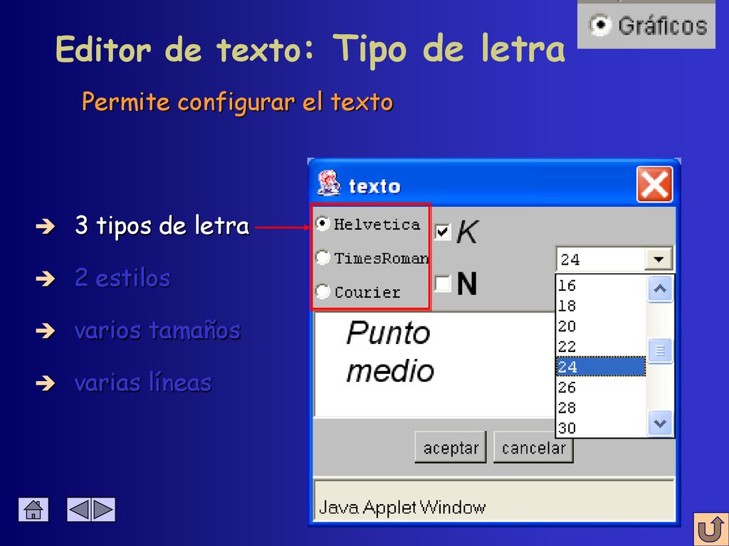 Editor de texto: Tipo de letra