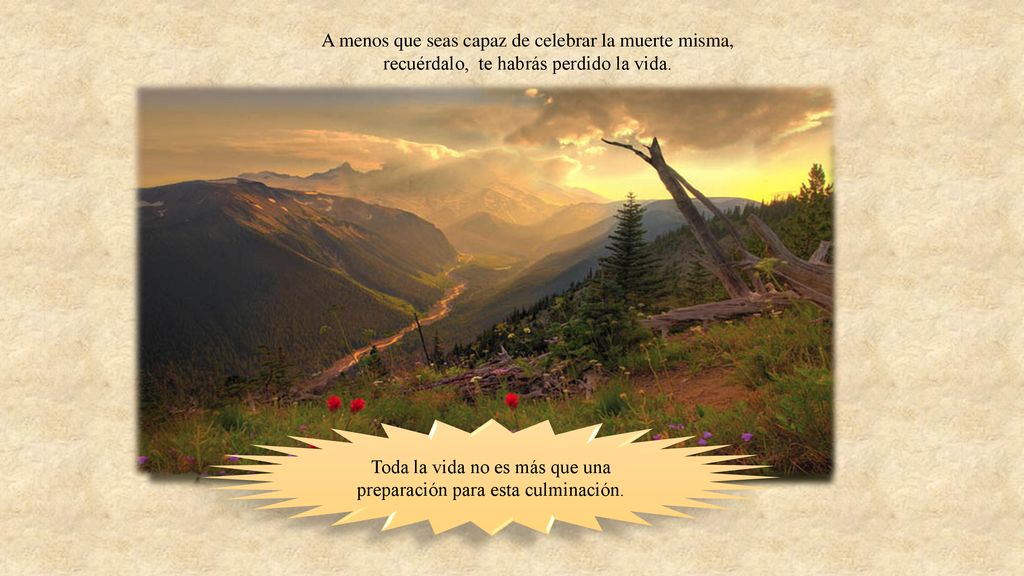 Toda la vida no es más que una preparación para esta culminación.