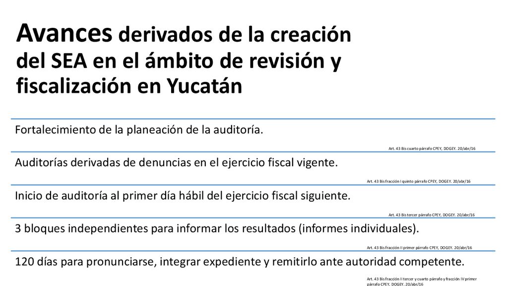 Avances derivados de la creación del SEA en el ámbito de revisión y fiscalización en Yucatán