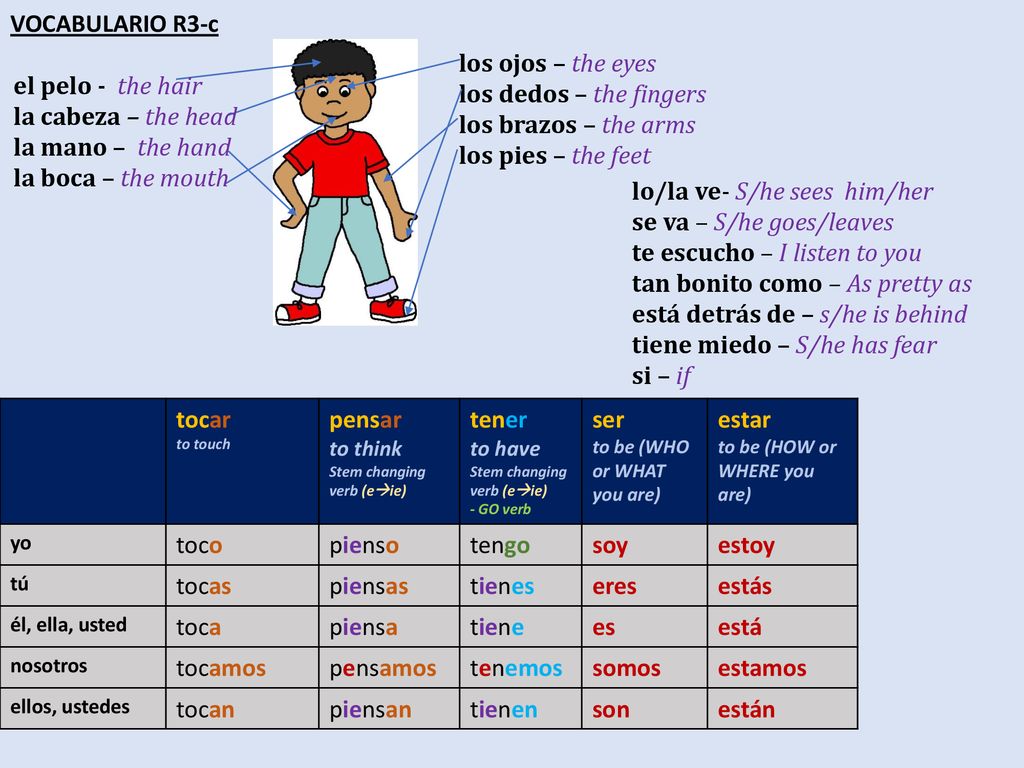 lo/la ve- S/he sees him/her se va – S/he goes/leaves