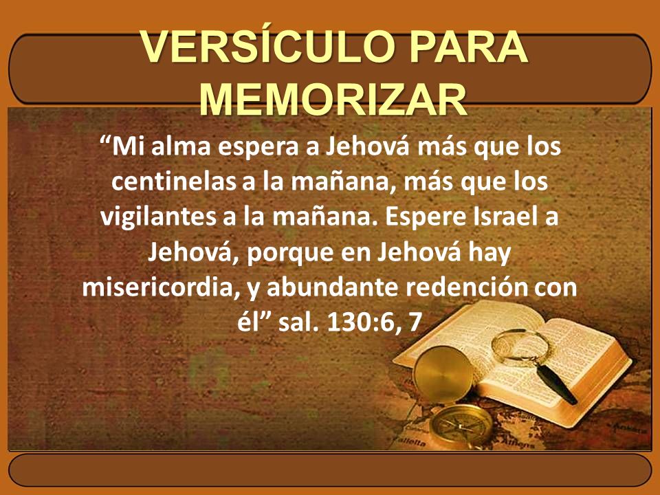 VERSÍCULO PARA MEMORIZAR