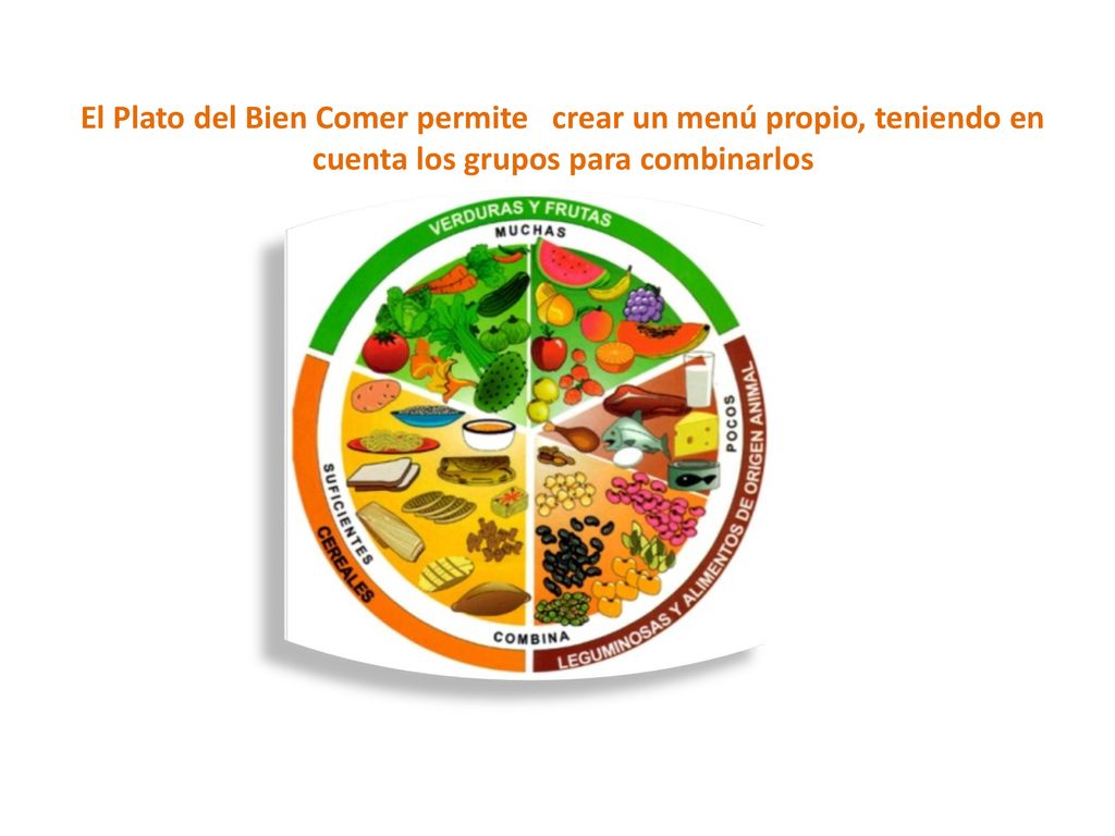 El Plato del Bien Comer permite crear un menú propio, teniendo en cuenta los grupos para combinarlos