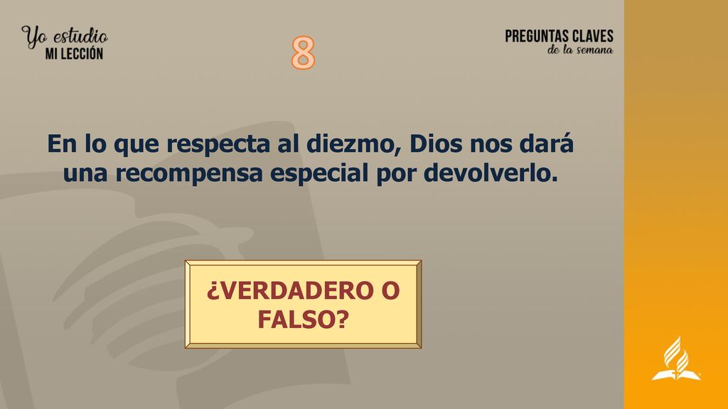 8 En lo que respecta al diezmo, Dios nos dará una recompensa especial por devolverlo.