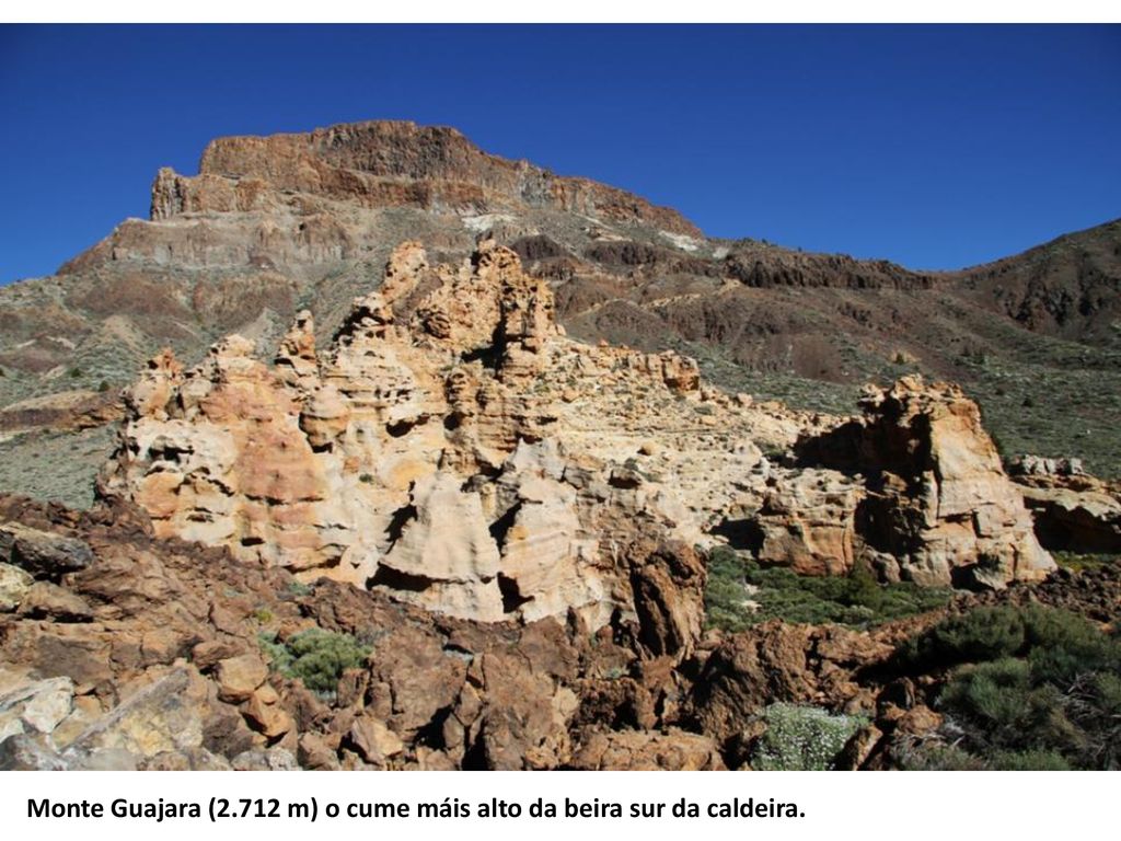 Monte Guajara (2.712 m) o cume máis alto da beira sur da caldeira.