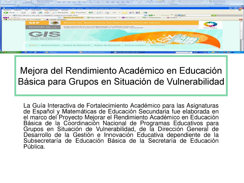 Mejora del Rendimiento Académico en Educación Básica para Grupos en Situación de Vulnerabilidad