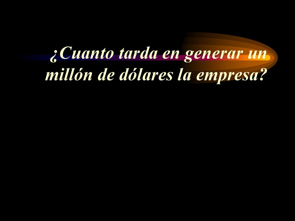 ¿Cuanto tarda en generar un millón de dólares la empresa