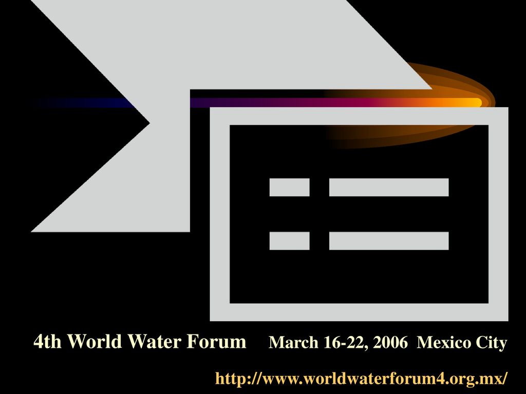 4th World Water Forum March 16-22, 2006 Mexico City