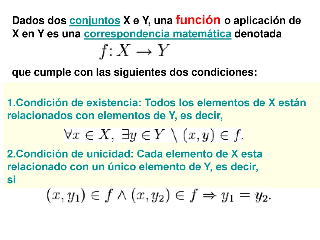 Dados dos conjuntos X e Y, una función o aplicación de