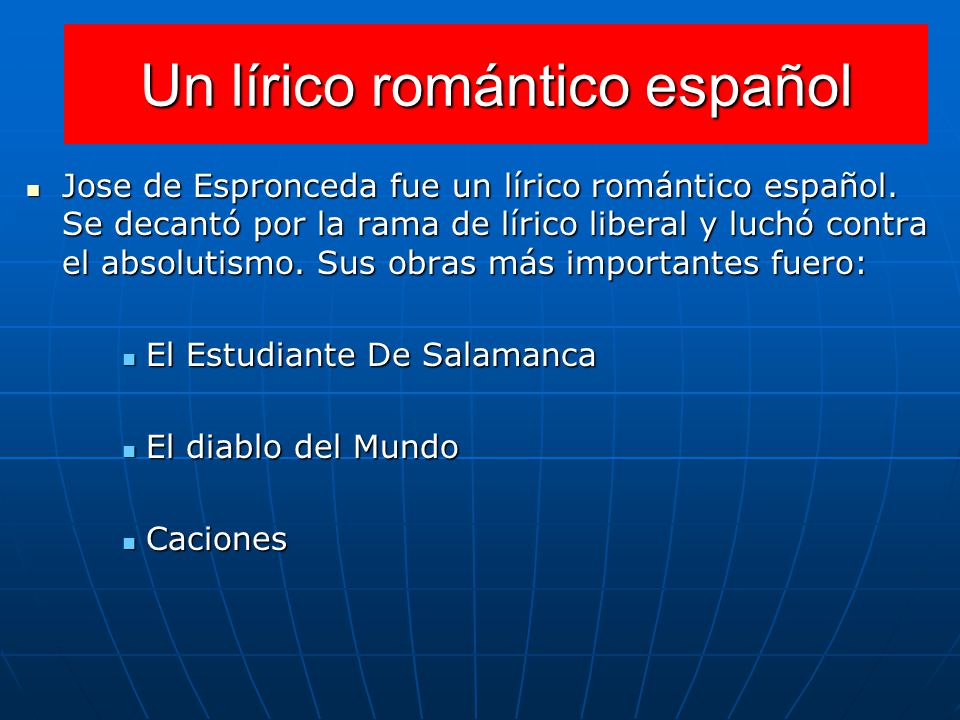 Un lírico romántico español