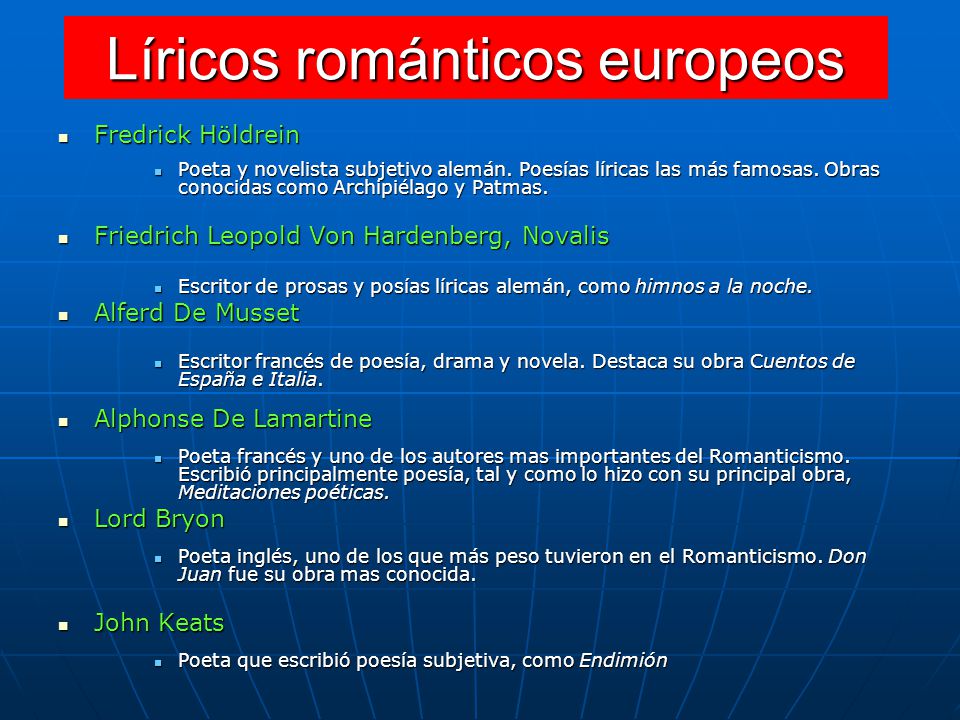Líricos románticos europeos