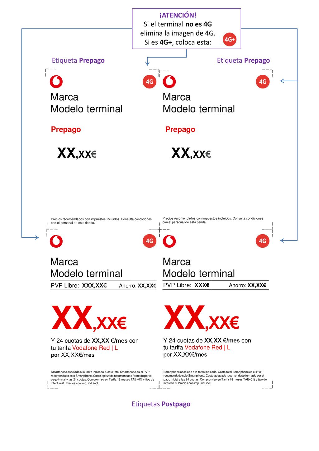 XX,XX€ XX,XX€ XX,XX€ XX,XX€ Marca Modelo terminal