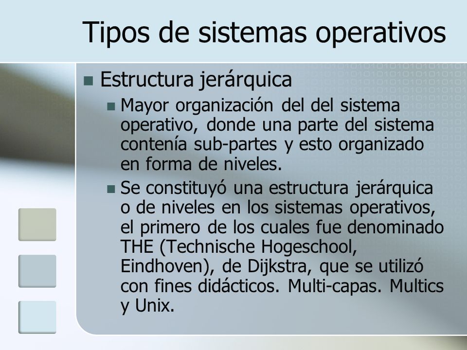 Tipos de sistemas operativos