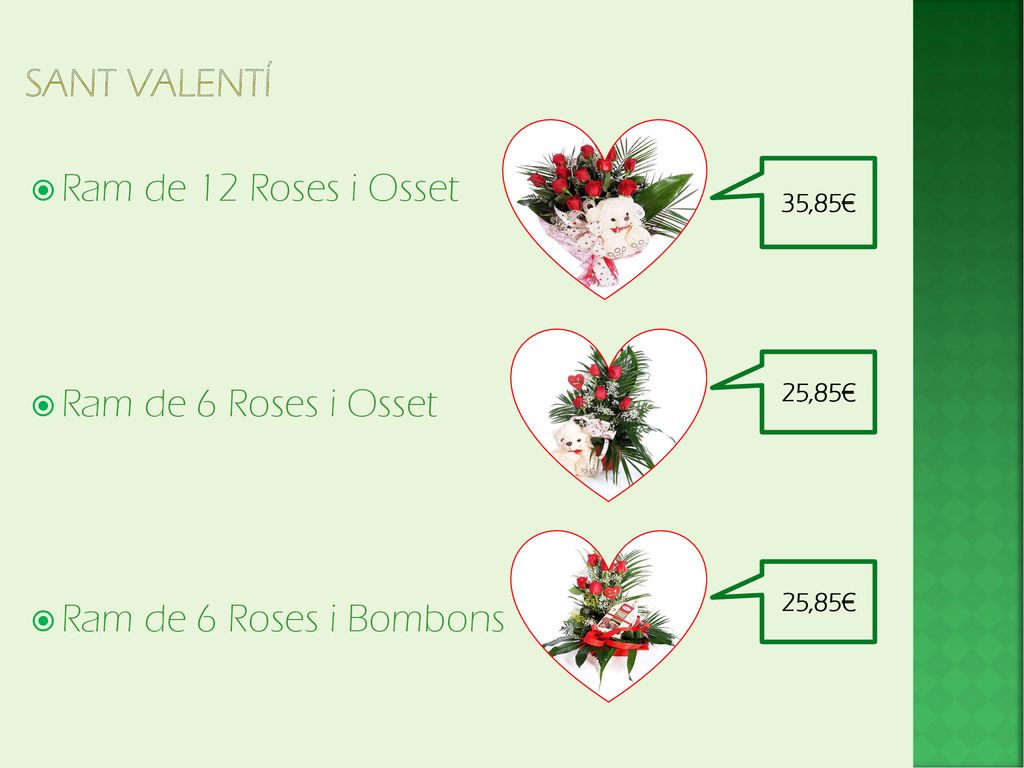 SANT VALENTÍ Ram de 12 Roses i Osset Ram de 6 Roses i Osset
