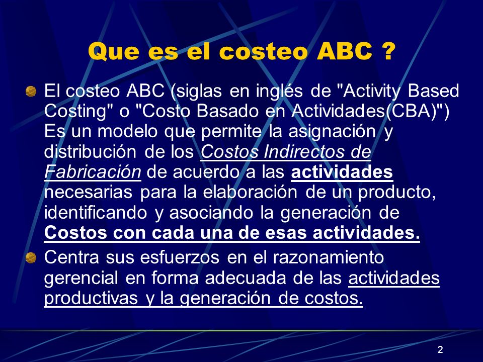 Que es el costeo ABC