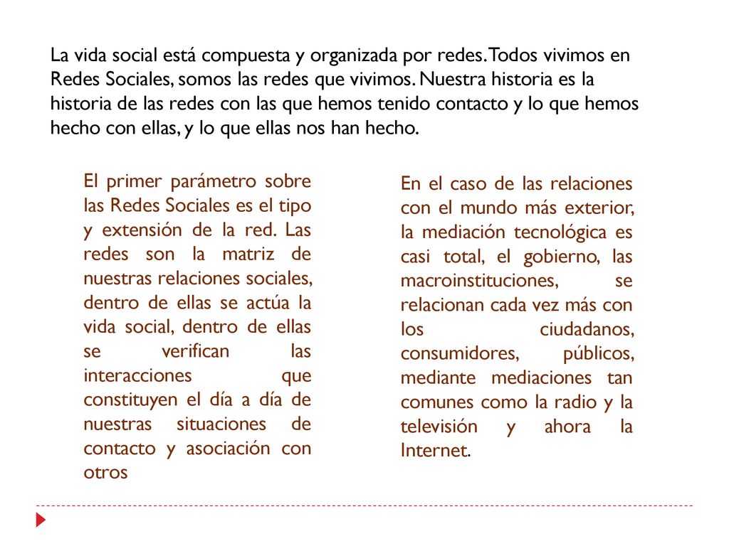 La vida social está compuesta y organizada por redes