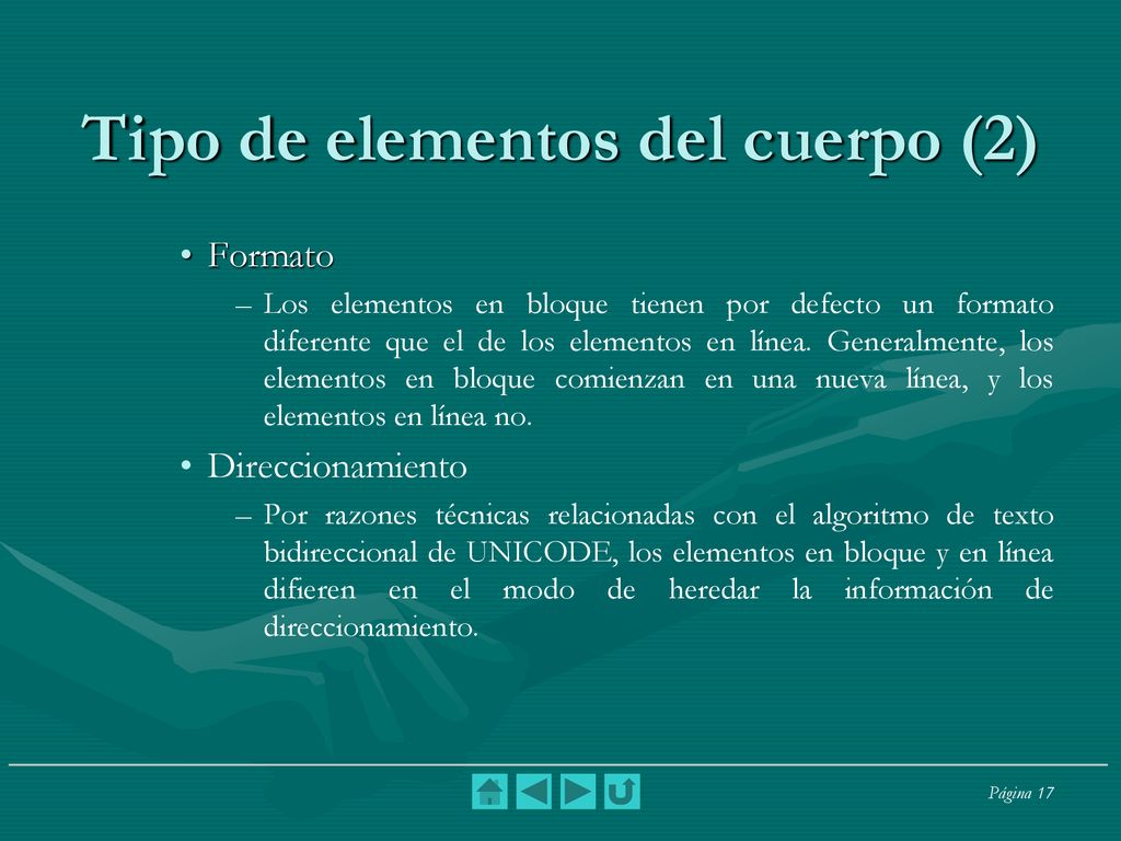Tipo de elementos del cuerpo (2)