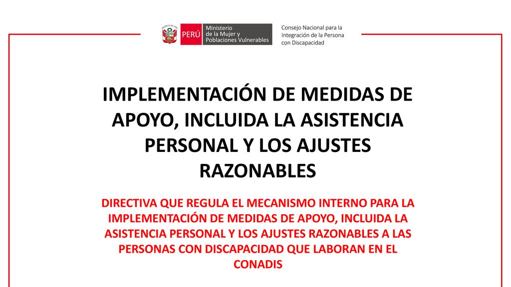 IMPLEMENTACIÓN DE MEDIDAS DE APOYO, INCLUIDA LA ASISTENCIA PERSONAL Y LOS AJUSTES RAZONABLES