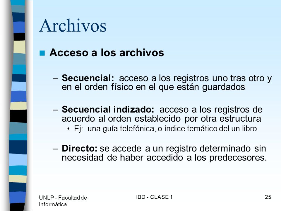 Archivos Acceso a los archivos