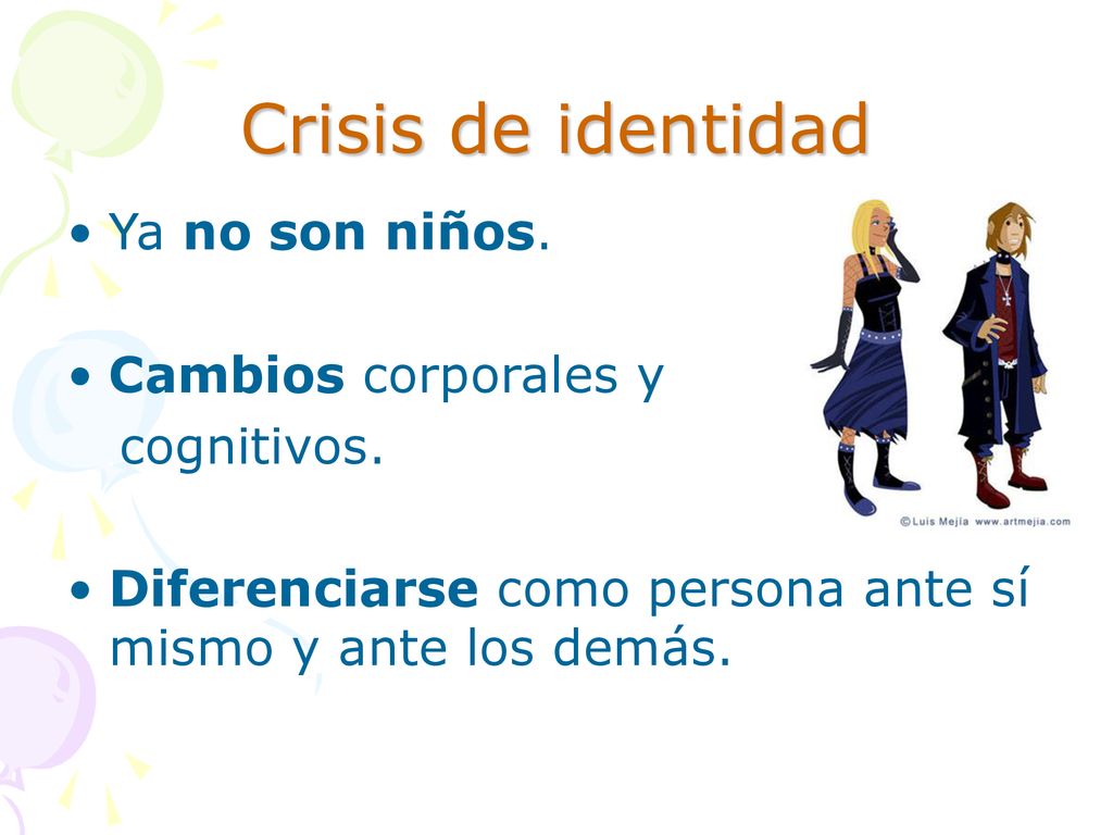 Crisis de identidad Ya no son niños. Cambios corporales y cognitivos.